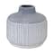 6" Gray Modern Terra Cotta Vase with Glazed Accent